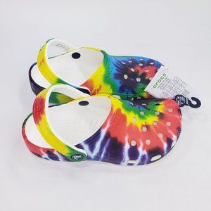 New Crocs Classic Clogs Rainbow Tie Dye Slip On Sandal US M4/W6 205453-90H